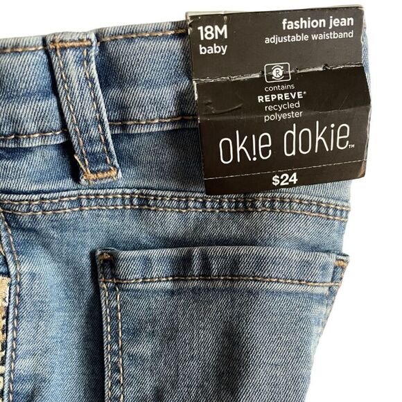 Okie Dokie With Animal Stripe Jeans Size 18 Months - Picture 4 of 5